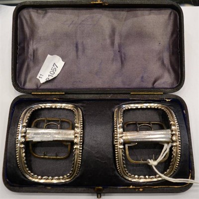 Lot 826 - A Pair of George III Silver Shoe Buckles, mark probably of John Edwards III, London 1795, in a...