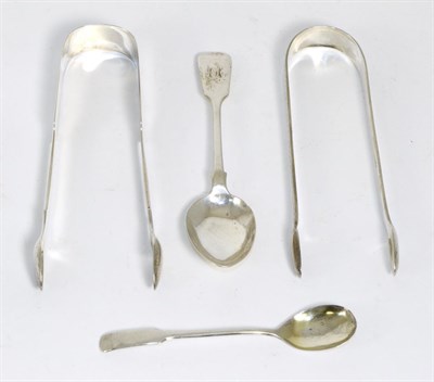 Lot 837 - A Pair of Scottish Provincial Silver Sugar Nips, circa 1800, thistle duty mark and maker's mark...