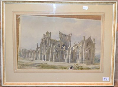 Lot 912 - William Richardson (19th century)  Melrose Abbey Watercolour, 32cm by 50cm