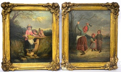 Lot 928 - Circle of William Bromley (fl.1835-1888)  Allegory of Winter  Allegory of Autumn  Oil on panel,...