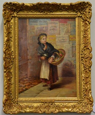 Lot 930 - Henry Towneley Green RI (1836-1899) Flower seller Initialled and dated 1873, oil on board,...