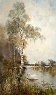 Lot 935 - Albert E Bailey (ex.1890-1904)  Queen's Swan Signed, oil on canvas, 125cm by 74cm