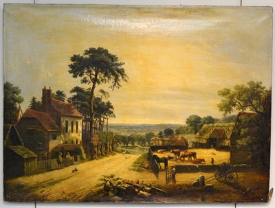 Lot 941 - Style of the Williams family of painters (19th century)  Village and farm in an extensive landscape