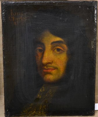 Lot 954 - Follower of John Michael Wright (1617-1694)  Portrait of King Charles II, head and shoulders...