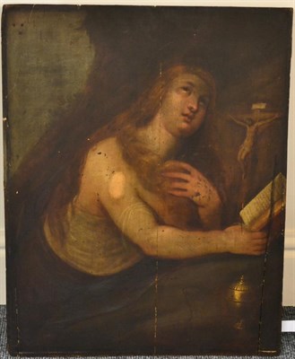 Lot 955 - Follower of Guido Reni (1575-1642) Italian  Penitent Magdalene  Oil on panel, 66.5cm by 52cm,...