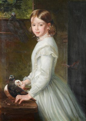 Lot 959 - Circle of Mary Lemon Waller (1850-1931)  Portrait of a young girl, three-quarter length,...