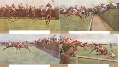 Lot 962 - After Cecil Aldin (1870-1935)  ";The Canal Turn";  ";Becher's Brook"; ";The First Open Ditch";...