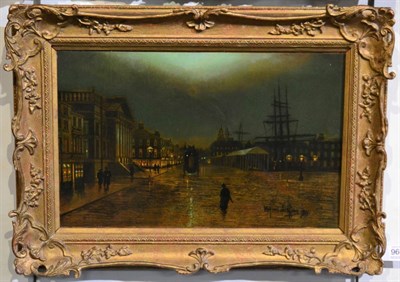 Lot 966 - Wilfred Jenkins (1857-1936) ";Liverpool Docks"; Signed, oil on card, laid onto canvas ?, 25cm...