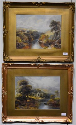 Lot 975 - Walter Linsley Meegan (1859-1944) ";Bolton Abbey, River Wharfe"; Signed, oil on paper, together...