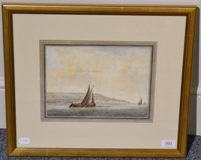 Lot 993 - Attributed to John Cleveley, the Younger (1747-1786) Sailed ship off a coastline  Signed,...