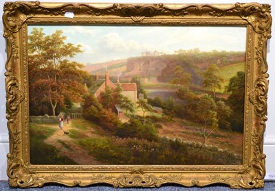 Lot 1022 - Attributed to Williams family (19th century)  Mother and child on a country lane with a dog...