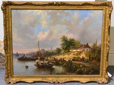 Lot 1026 - Attributed to Laurent Herman Redig (1822-1861) Dutch  ";Dutch River Scene"; Bears signature,...