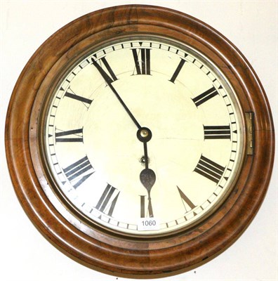 Lot 1060 - A Walnut Veneered Wall Timepiece, circa 1910, side and bottom doors, 14-inch painted dial,...