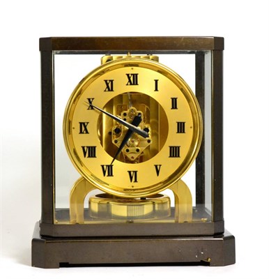 Lot 1070 - An Atmos Clock, signed Jaeger LeCoultre, No.7042, 20th century, 5-inch Roman numeral chapter...