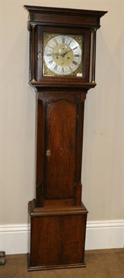 Lot 1071 - An Oak Eight Day Longcase Clock, signed Robert Dawson, Alford, circa 1760, flat top pediment,...