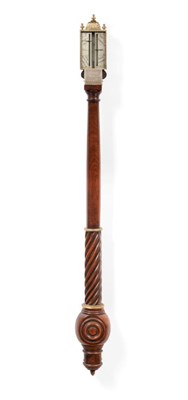 Lot 1088 - An 18th Century Style Mahogany Stick Barometer, concealed mercury tube, gilt metal pediment...