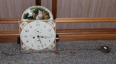 Lot 1089 - A Longcase Clock Painted White Dial and Movement, circa 1810, 13-inch arched painted dial...