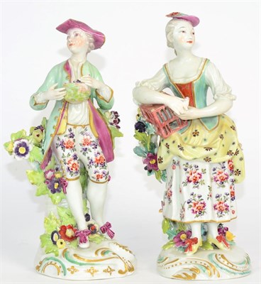 Lot 1 - A Matched Pair of Derby Porcelain Figures of Liberty and Matrimony, circa 1765, she standing...