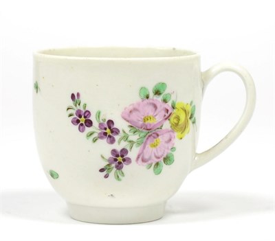 Lot 25 - A Champions Bristol Porcelain Coffee Cup, circa 1775, painted in colours with flowersprays and...