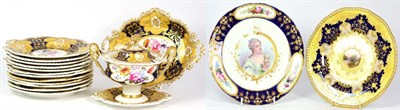 Lot 37 - An English Porcelain Dessert Service, possibly Spode, circa 1830, painted and gilt with...