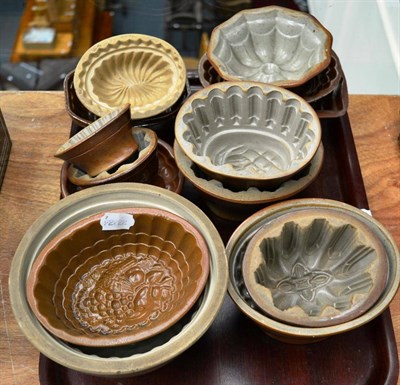 Lot 53 - A Brown Saltglaze Stoneware Jelly Mould, 19th century, modelled with a pineapple, 9cm; A...