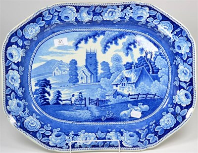 Lot 61 - A Staffordshire Pearlware Meat Platter, circa 1820, of canted rectangular form, printed in...