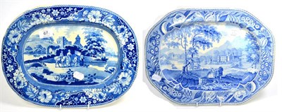 Lot 67 - A Staffordshire Pearlware Platter, circa 1820, of canted rectangular form, printed in...