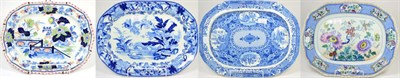 Lot 68 - A Wedgwood Pearlware Platter, circa 1840, of canted rectangular form, printed in underglaze...