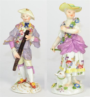 Lot 119 - A Meissen Porcelain Figure of a Bassoon Player, circa 1755, standing on a scroll moulded base,...