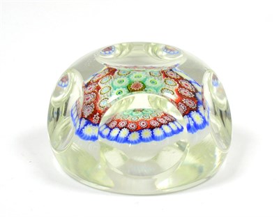 Lot 142 - A Millefiori Paperweight, late 19th/early 20th century, of faceted form, decorated with...