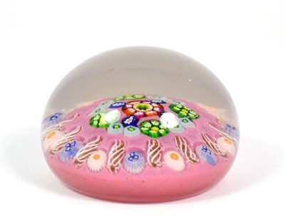 Lot 148 - A French Glass Millefiori Paperweight, late 19th/early 20th century, worked in coloured canes...