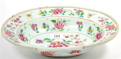 Lot 184 - A Chinese Porcelain Barber's Bowl, early Qianlong, of traditional form, painted in famille rose...