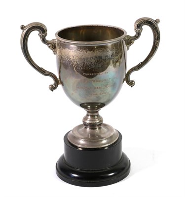 Lot 275 - A Twin Handled Silver Trophy Cup, Goldsmiths & Silversmiths, London 1939, inscribed Levisham...