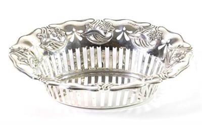 Lot 276 - An Art Nouveau Silver Basket, Walker & Hall, Sheffield 1911, the sides pierced and repousse...