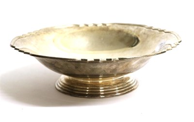 Lot 277 - A Silver Pedestal Bowl, Barker Brothers, Birmingham 1958, with Art Deco style shaped reeded...