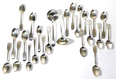 Lot 283 - A Group of George III and Later Silver Tea Spoons, comprising: 6 Old English pattern, Thomas...