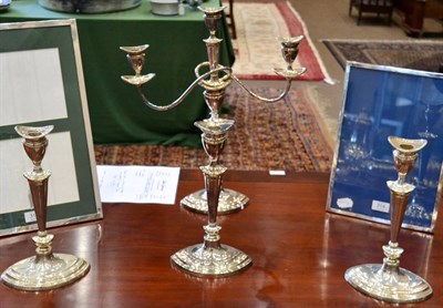 Lot 299 - A Pair of George V Silver Candlesticks, Elkington & Co, Sheffield 1913, navette shape with tapering