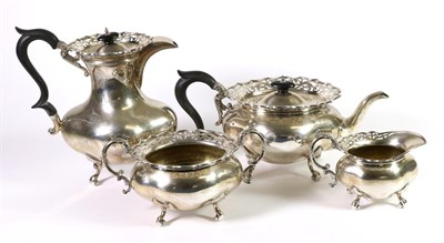 Lot 325 - A George V Silver Four Piece Tea Service, James Deakin & Sons, Sheffield 1917, of shaped oval...