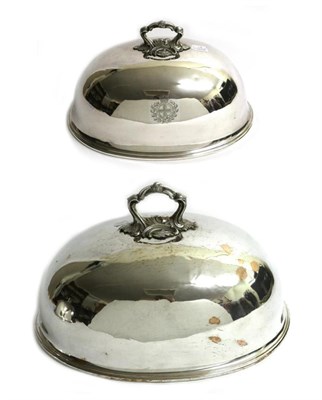 Lot 327 - A Pair of Graduated Old Sheffield Plate Meat Covers, A. B. Savory & Sons, circa 1830, both engraved