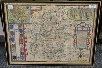 Lot 353 - Speed (John) 'Wilshire' John Sudbury & G. Humble, hand-coloured engraved map, framed and glazed