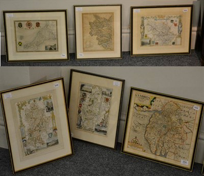 Lot 354 - Kip (William) after Saxton (Christopher) 'Cumbria', hand-coloured engraved map, framed and...