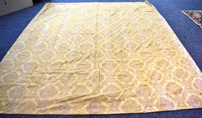 Lot 369 - Four Pairs of Matching Ivory Damask Curtains, all approximately 280-290cm drop, three pairs...