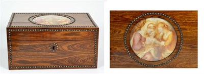 Lot 376 - A 19th Century Kingwood Box, of rectangular form, the hinged cover set with a circular...