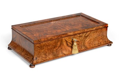 Lot 379 - A Victorian Walnut Large Tea Caddy, the hinged cover inlaid in stained and coloured woods and...