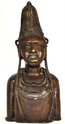 Lot 393 - A Large Benin Style Bronze Figure, depicting a Benin Queen, 52cm high