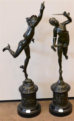 Lot 400 - After Gianbologna (1529-1608): A Pair of Bronze Figures of Mercury and Fortuna, each on bronze...