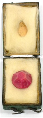 Lot 438 - A Pink Spinel Tetradecagon, intaglio cut with the Signs of the Zodiac, 2.5cm  Provenance: The...