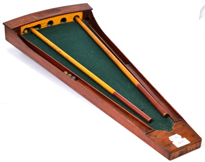 Lot 465 - A Kemp's Patent Marbles Billiard Table, late 19th century, with green baize playing surface and...