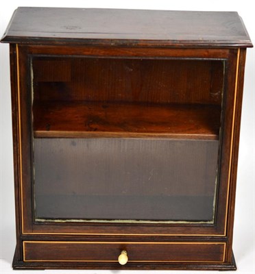 Lot 489 - A Victorian Mahogany Table Top Display Cabinet, of rectangular form with sliding glazed panel...