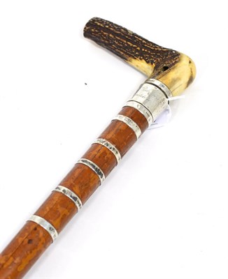 Lot 496 - A Masonic Silver Mounted Malacca Swordstick, Birmingham 1901, with horn handle and silver...